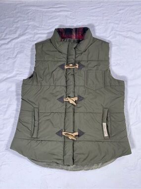 Legendary Olive Puffer Toggle Vest with Rope Detail Men’s Large